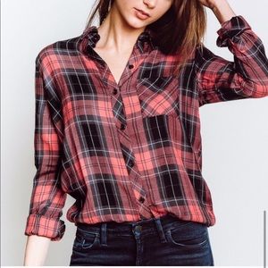 Rails Hunter Scarlet Graphite White Plaid Shirt